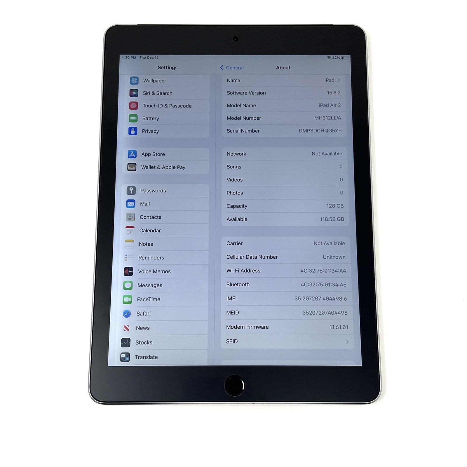 Apple iPad Air (2nd Generation) WiFi-128GB-Silver
